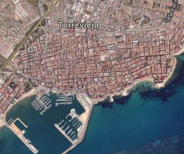 Torreviejan kaupungin ilmakuva.